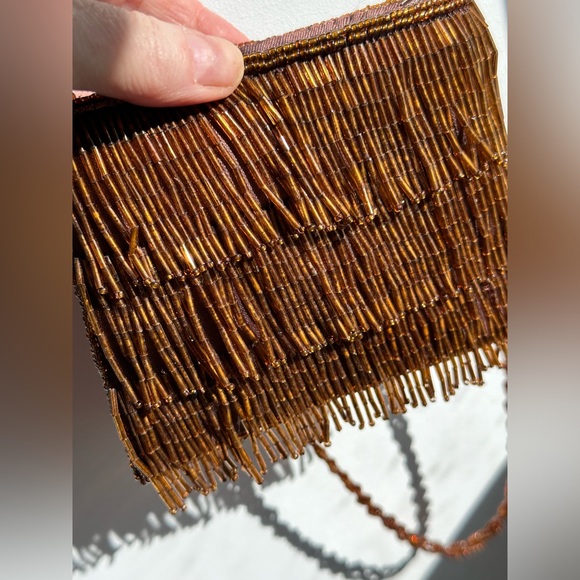 VINTAGE Beaded Tassle Purse with braided beaded strap - Picture 4 of 8